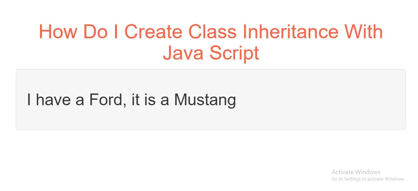 How Do I Create Class Inheritance With Java Script