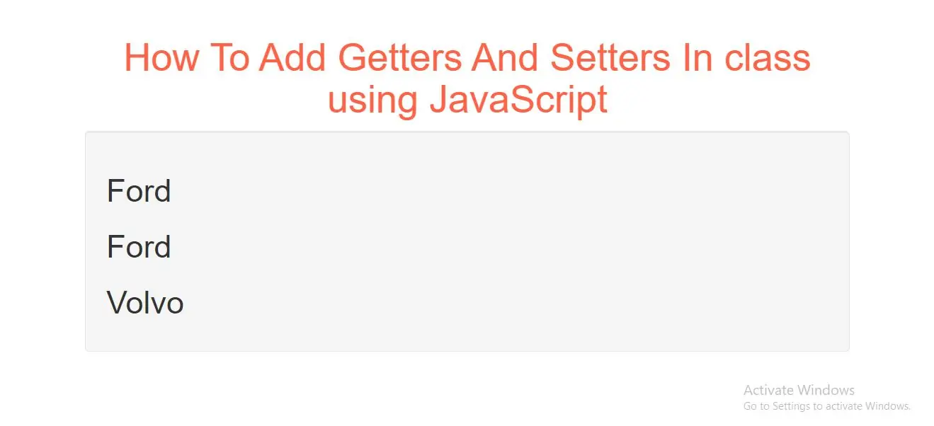 How To Add Getters And Setters In Class Using JavaScript