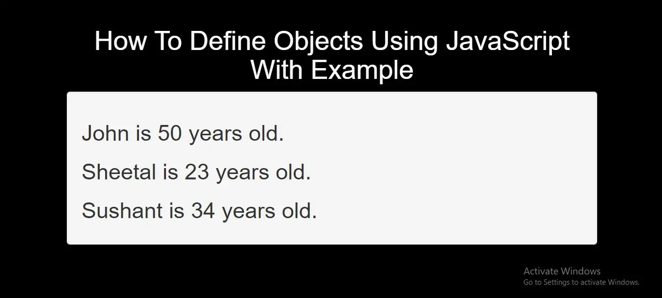 How To Define Objects Using JavaScript With Example