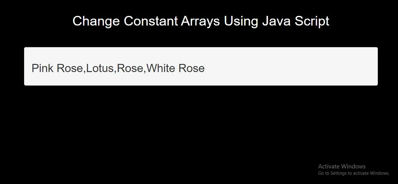 How Can I Change Constant Arrays Using Java Script