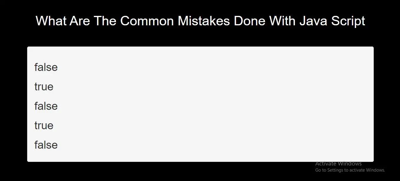 What Are The Common Mistakes Done With Java Script