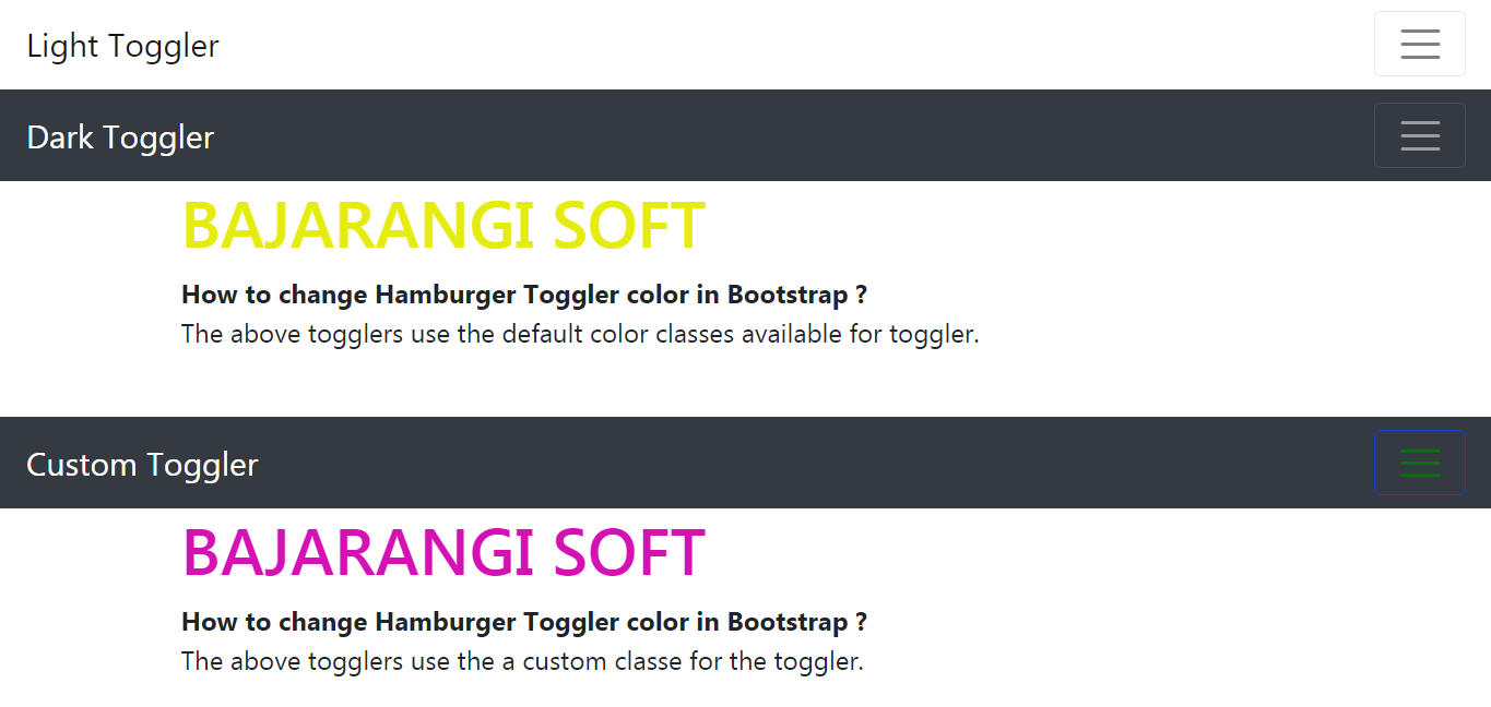 Hamburger Toggle color