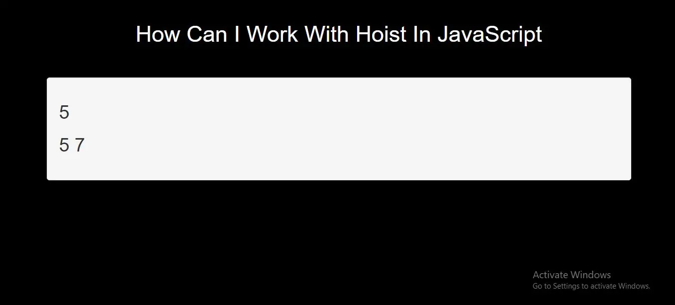 How Can I Work With Hoist In JavaScript With Example