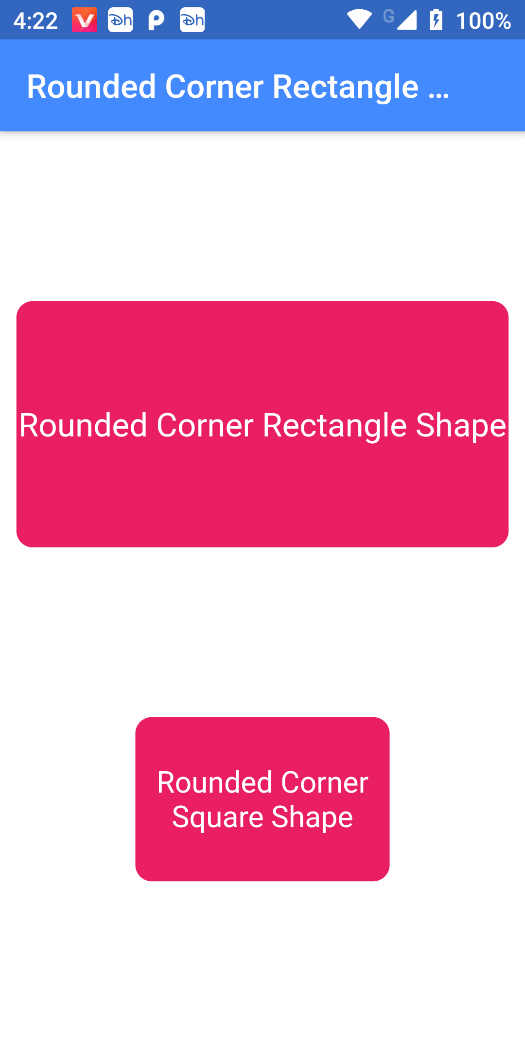 Rounded Corner Rectangle Square Shape In Flutter App