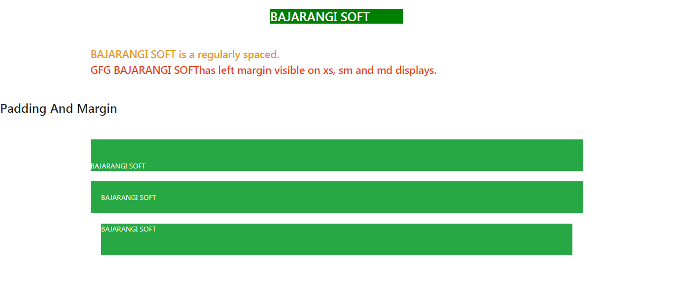 Spacing In Bootstrap