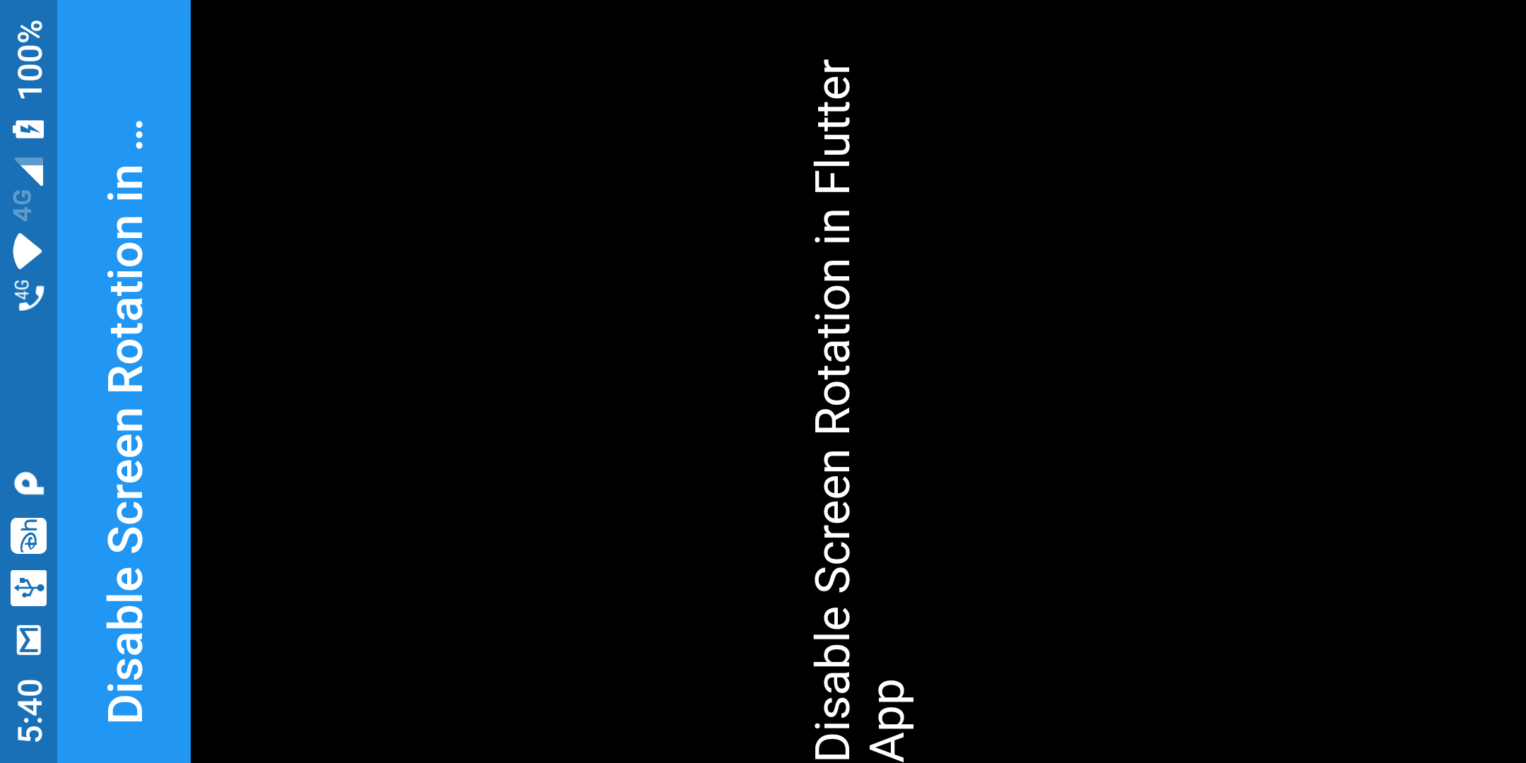 Disable Screen Rotation Orientation Using Flutter App