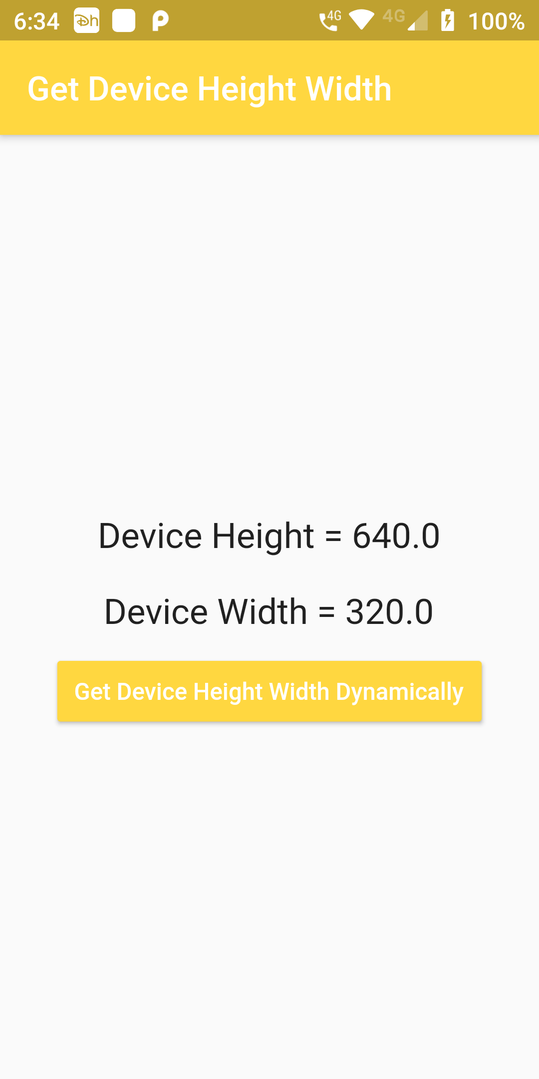 Get Device Screen Height Width Using Flutter Android App