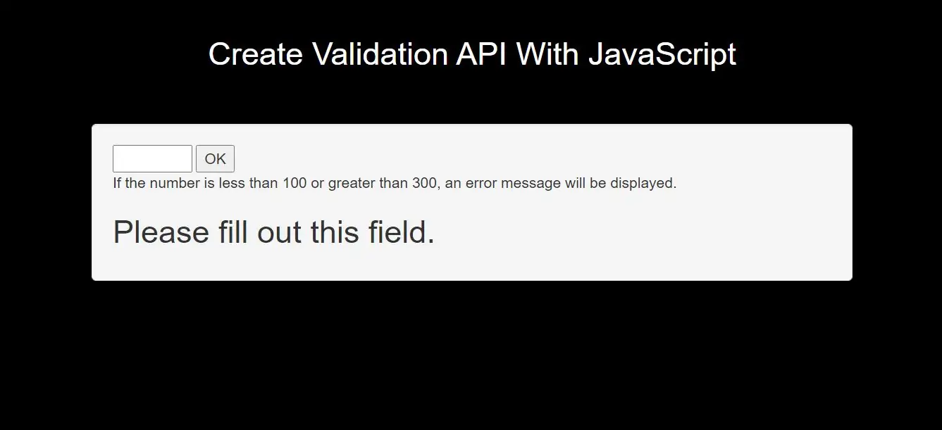 How To Create Validation API With JavaScript With Example