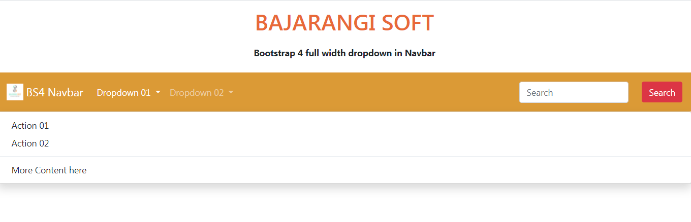 Design Full Width dropdown Navbar