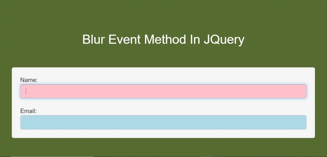 How To Use Blur Event Method In JQuery With Example