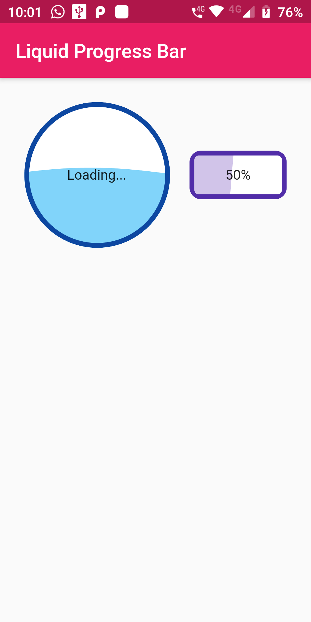 Liquid Progress Bar Indicator Using Flutter Android App