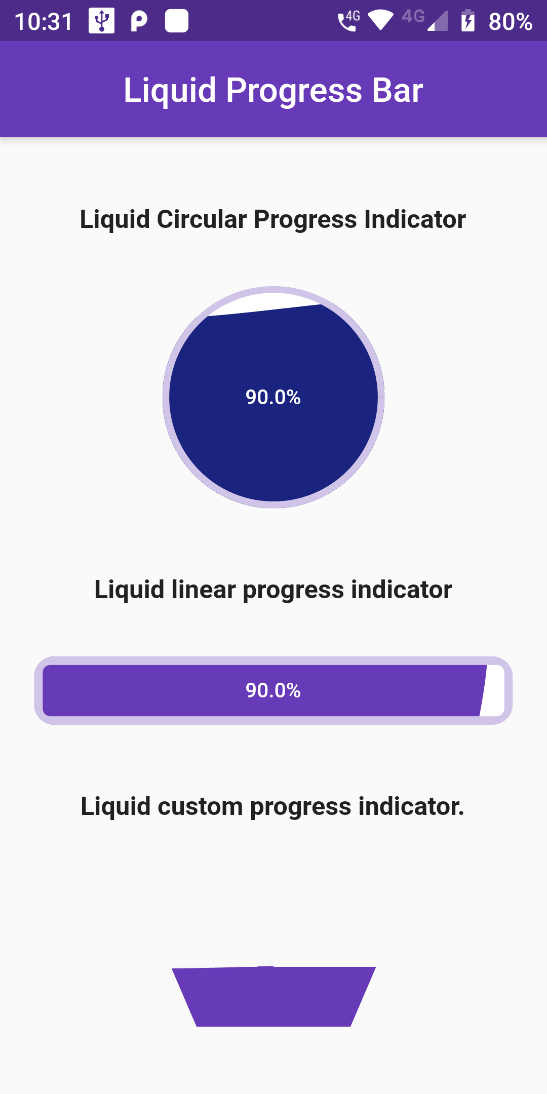 Custom Liquid Progress Indicator Using Flutter Android App