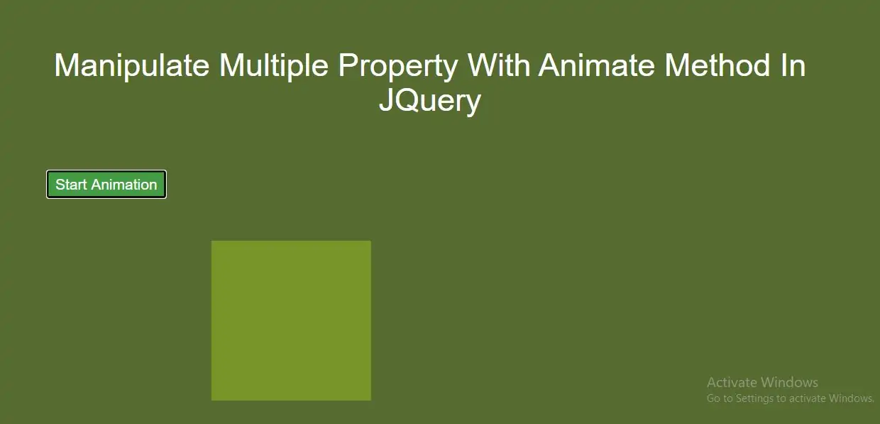 Manipulate Multiple Property With Animate Method In JQuery