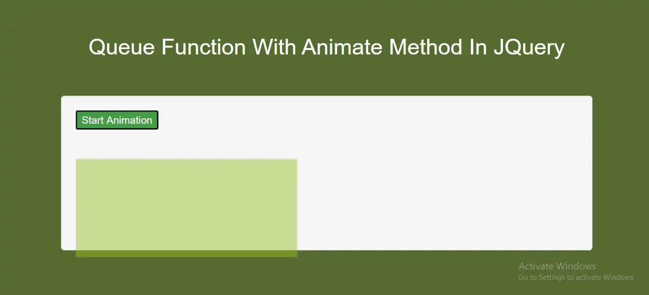 How To Use Queue Functionality For Animations In JQuery