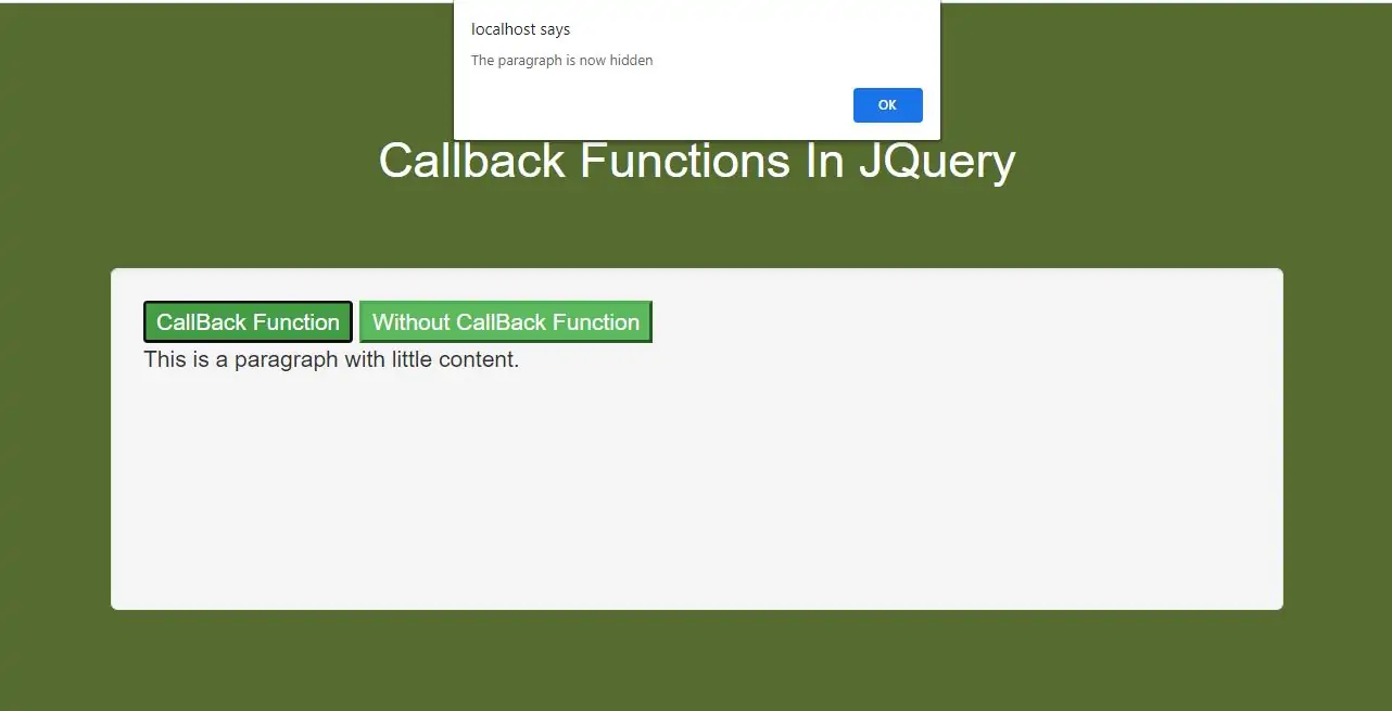 How To Use Callback Functions In JQuery With Example