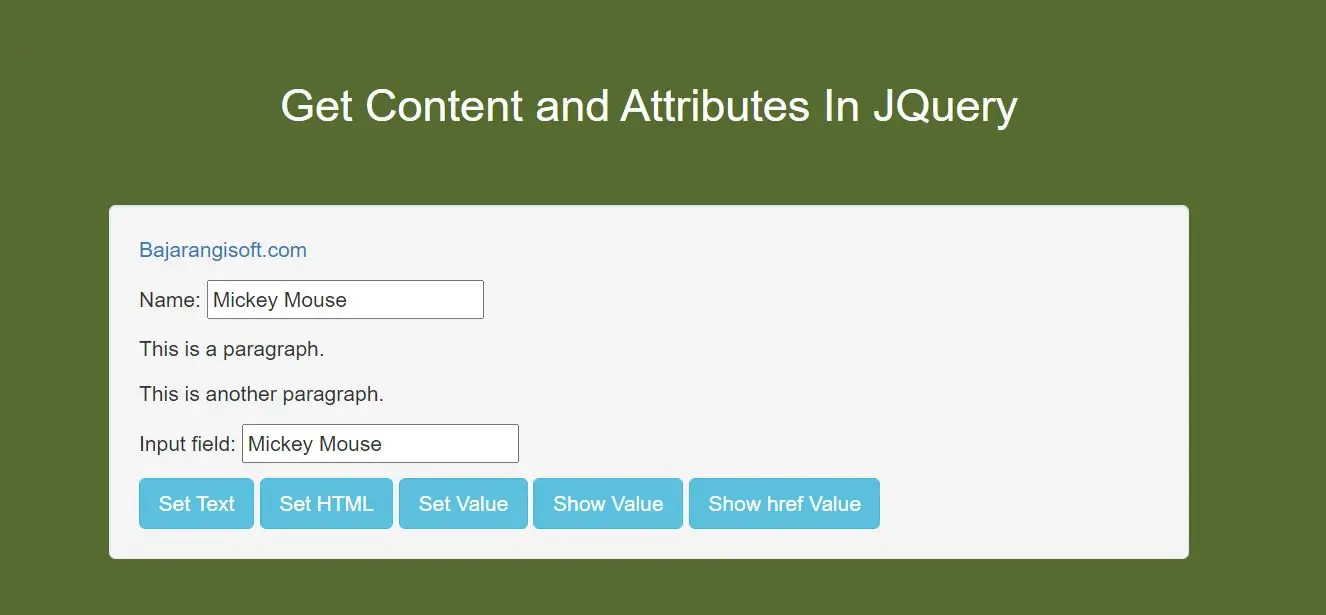 How To Get Content and Attributes In JQuery With Example