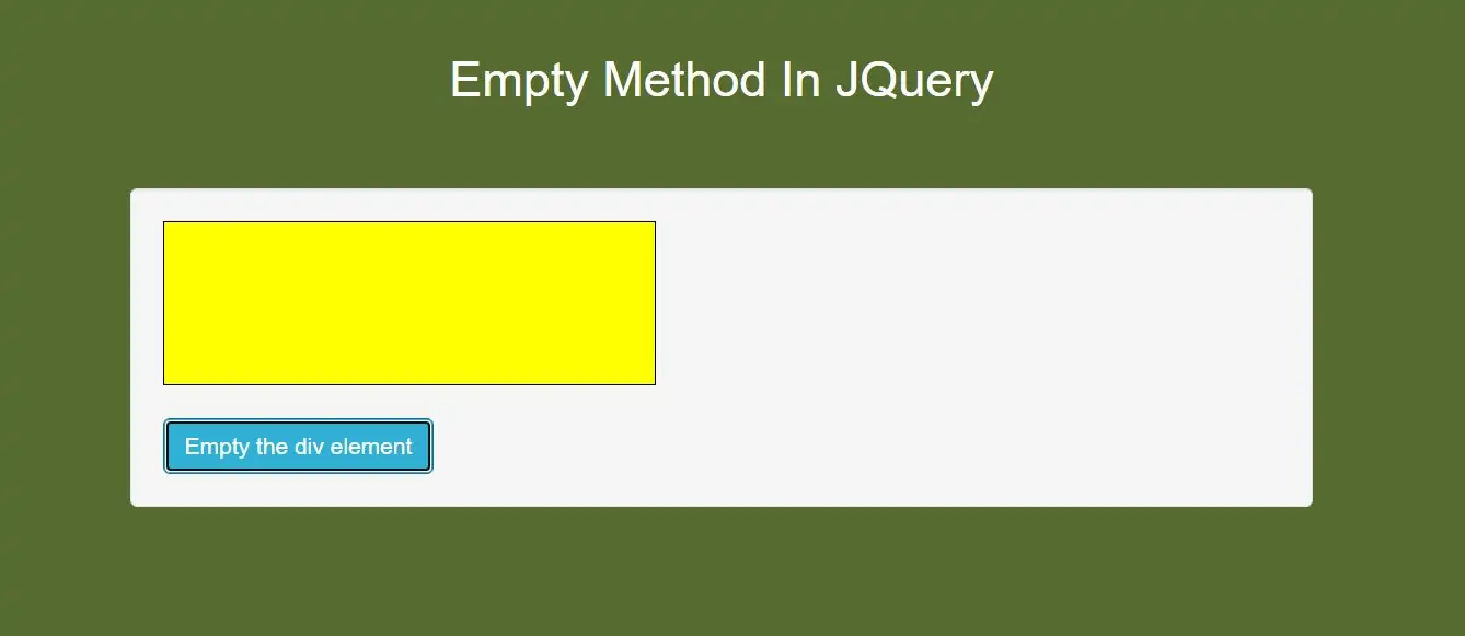 How Can I Use Empty Method In JQuery With Examples