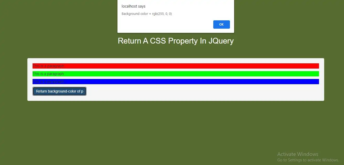 How To Return A CSS Property In JQuery With Example