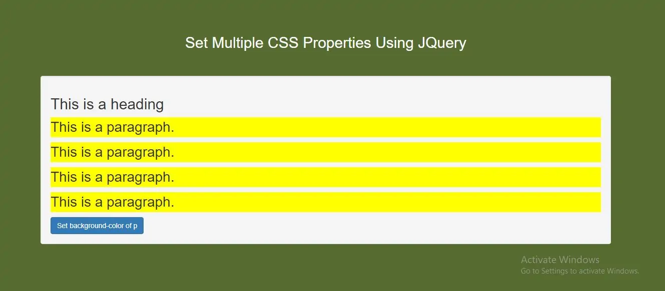 How Can I Set Multiple CSS Properties Using JQuery