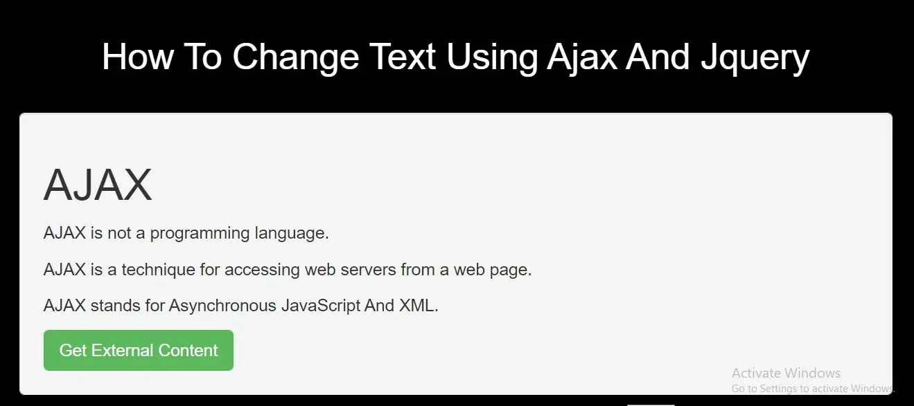 How To Change Text Using Ajax And JQuery With Example