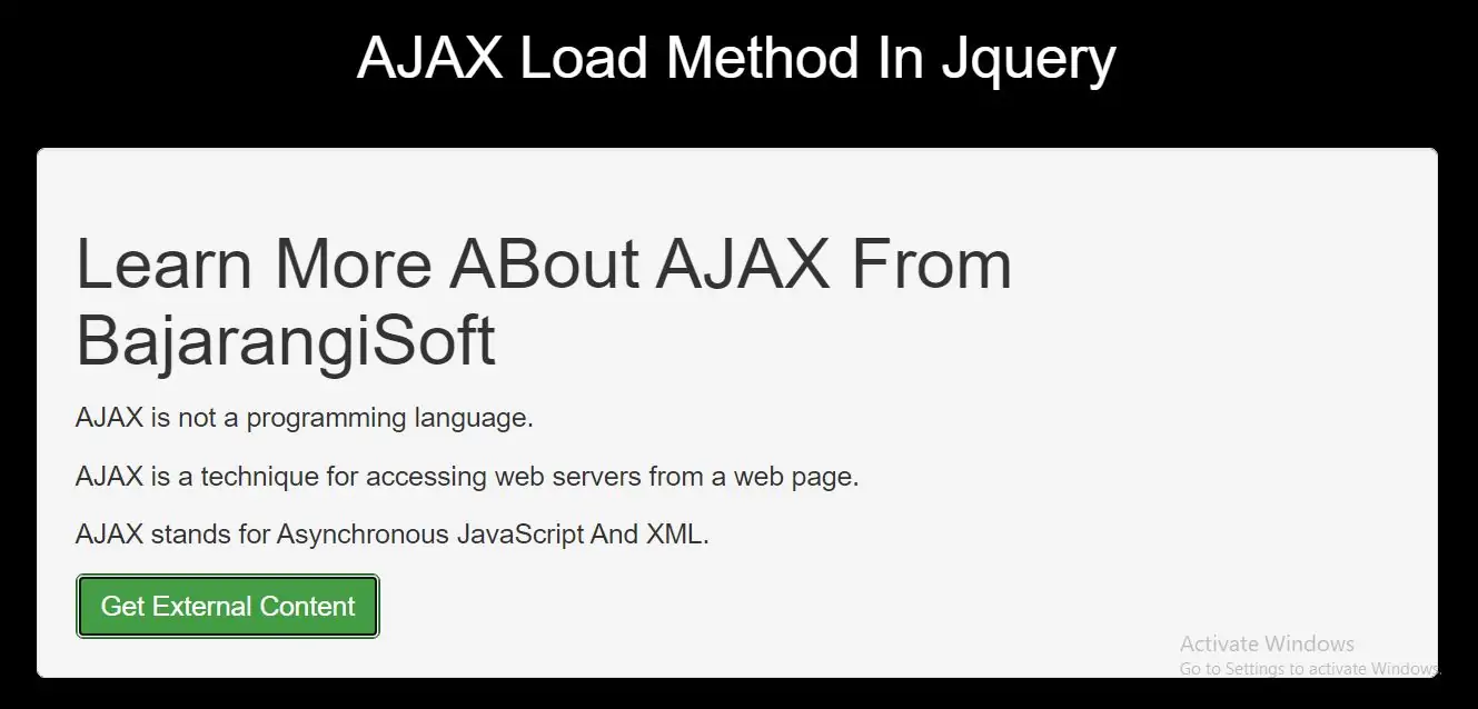 How To Use AJAX Load Method In JQuery With Example