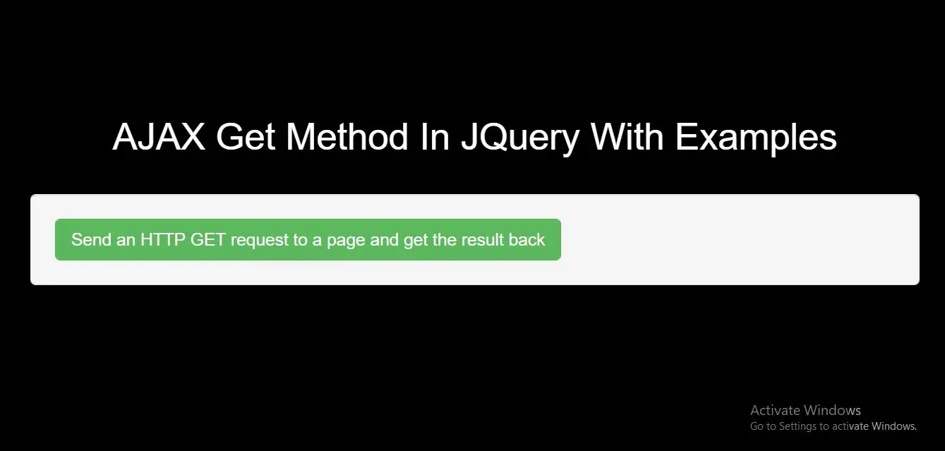 How To Use AJAX Get Method In JQuery With Examples