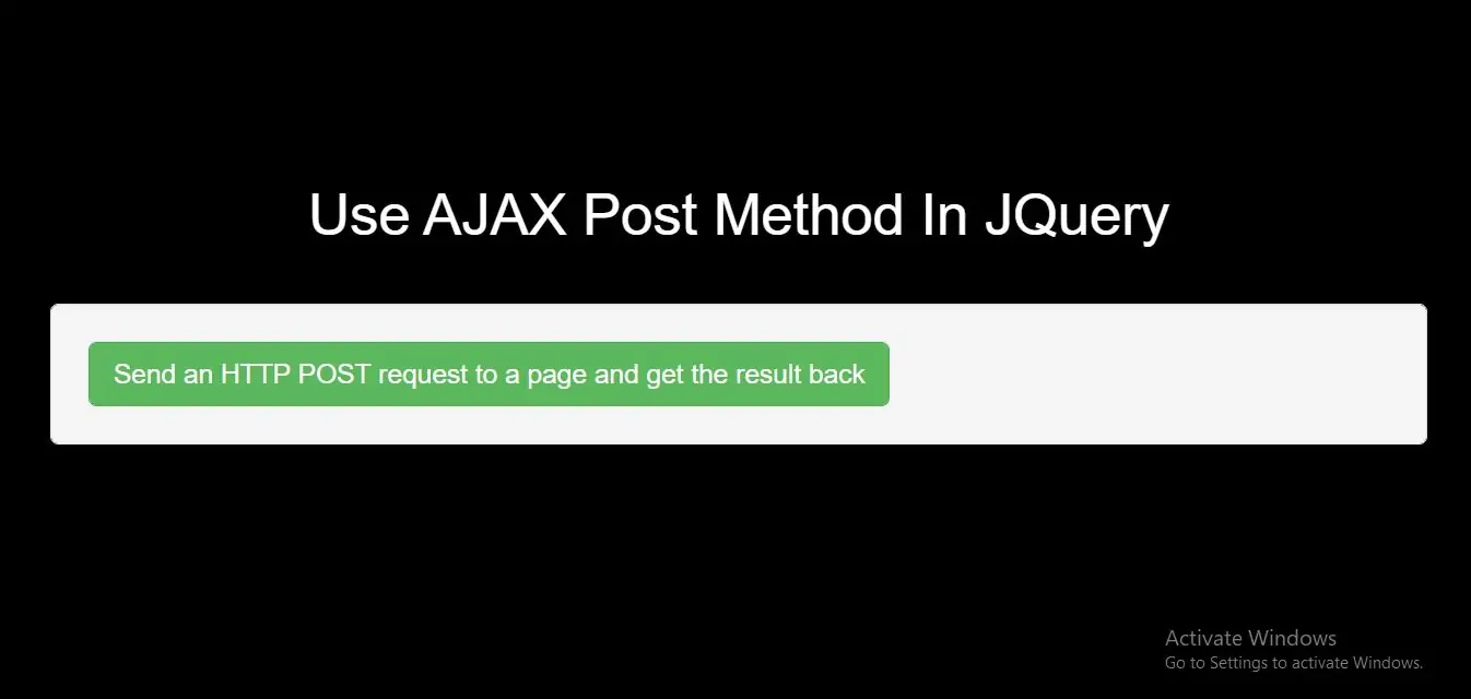 How To Use AJAX Post Method In JQuery With Example