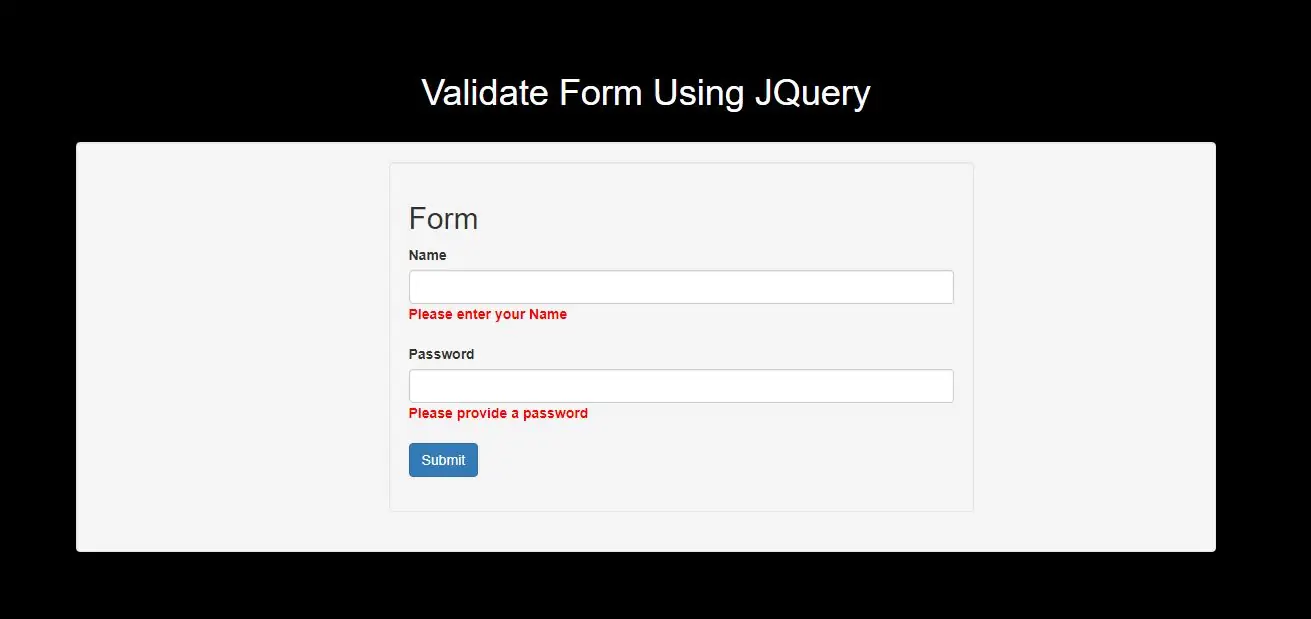 How Can I Validate Form Using JQuery With Examples