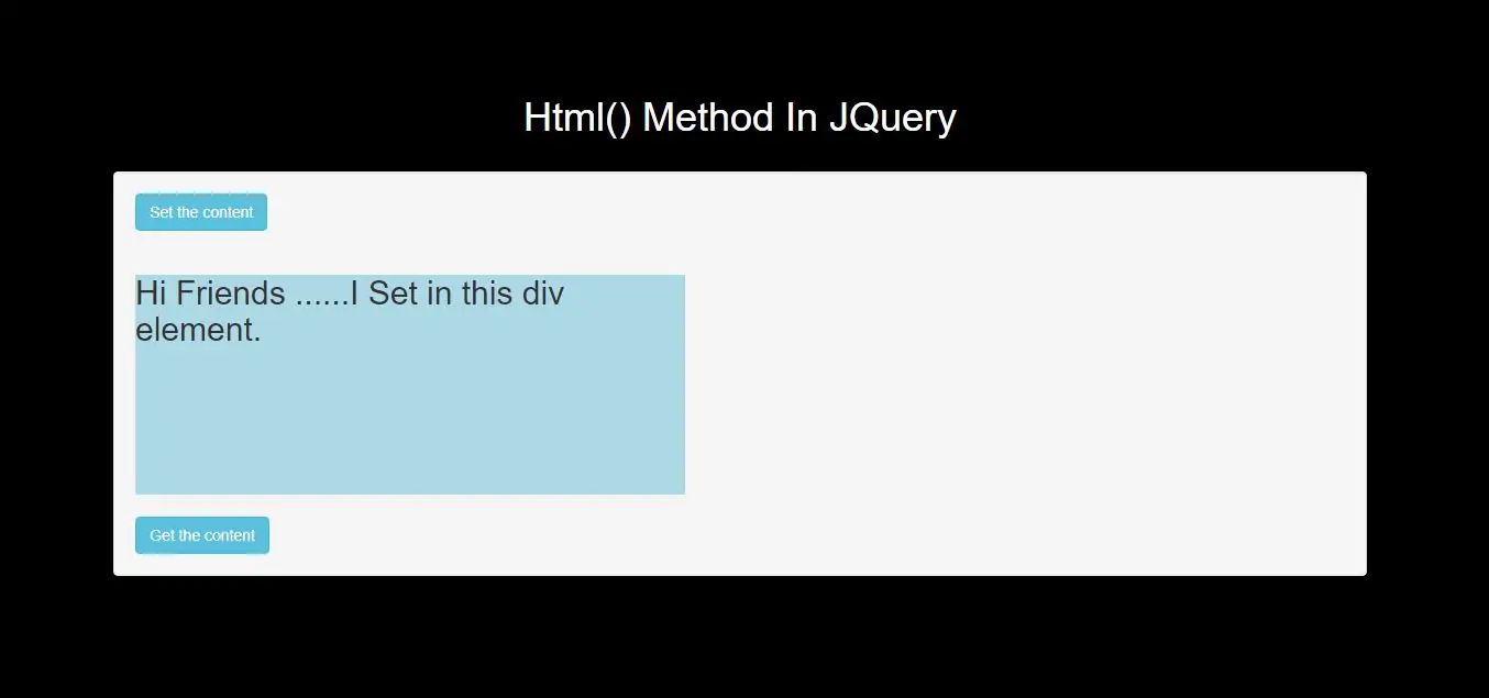 What Is The Use Of Html Method In JQuery With Example