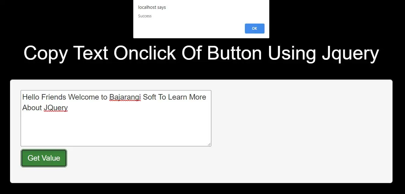 How Can I Copy Text Onclick Of Button Using Jquery