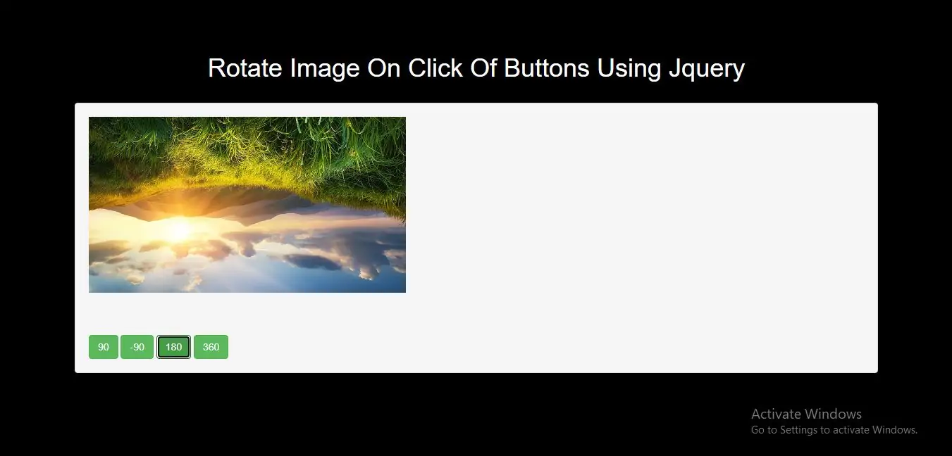 How Can I Rotate Image On Click Of Buttons Using Jquery