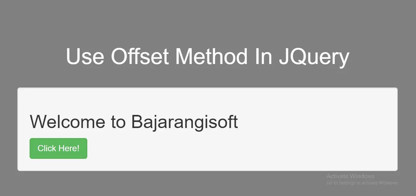 How Do I Use Offset Method In JQuery With Examples