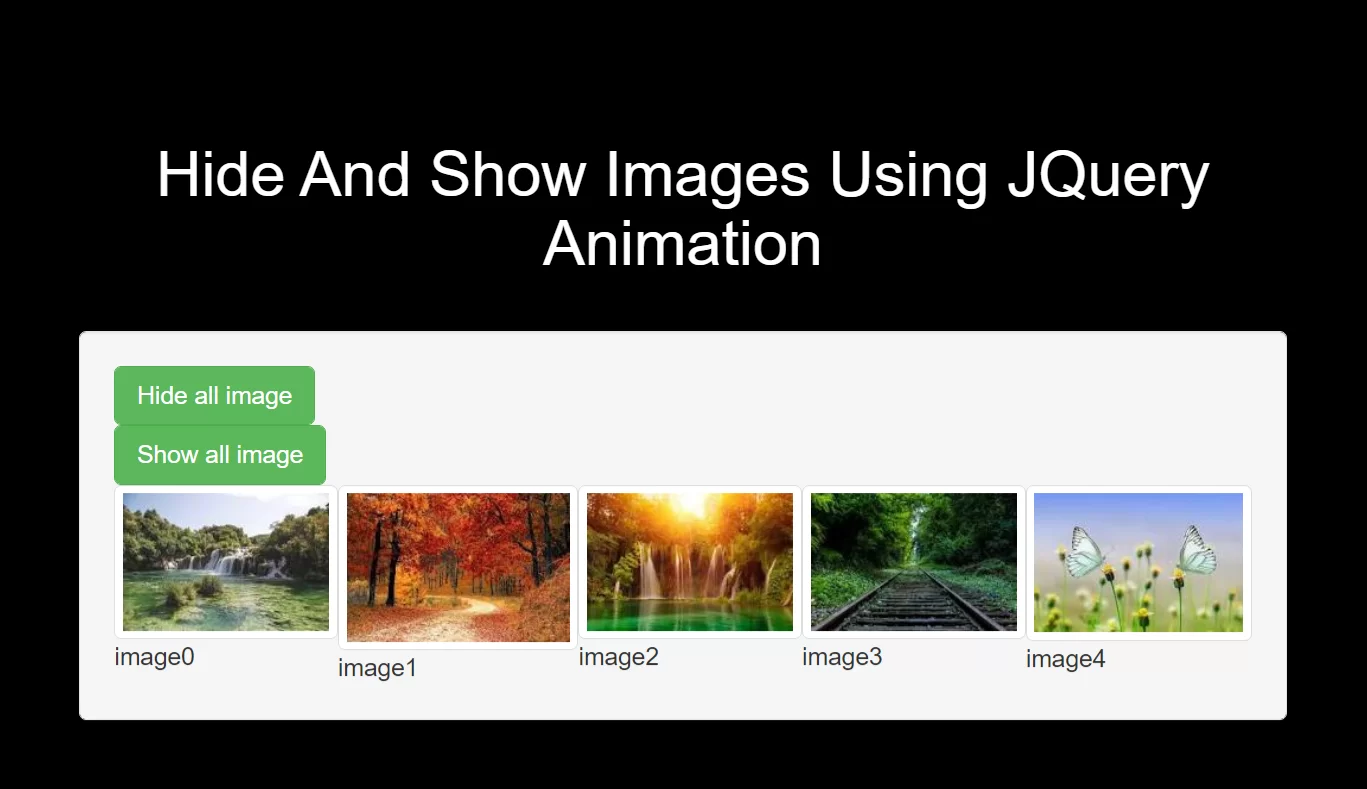 How To Hide And Show Images Using JQuery Animation
