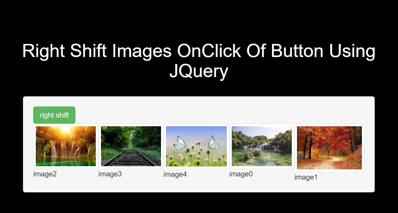 How To Right Shift Images OnClick Of Button Using JQuery
