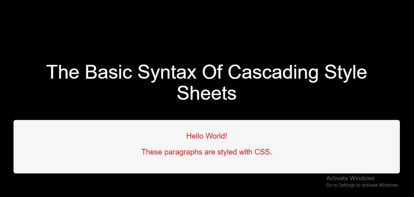 What Is The Basic Syntax Of Cascading Style Sheets