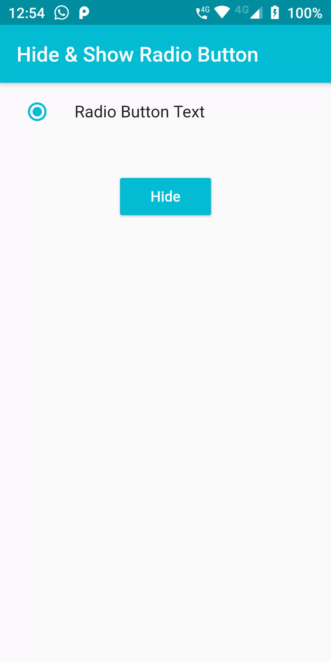 Hide And Show Radio Button Using Flutter Android App