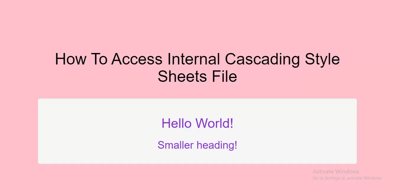 How To Access Internal Cascading Style Sheets Code