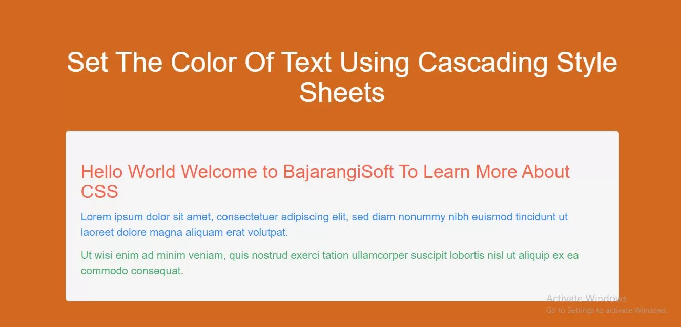 How To Set The Color Of Text Using Cascading Style Sheets