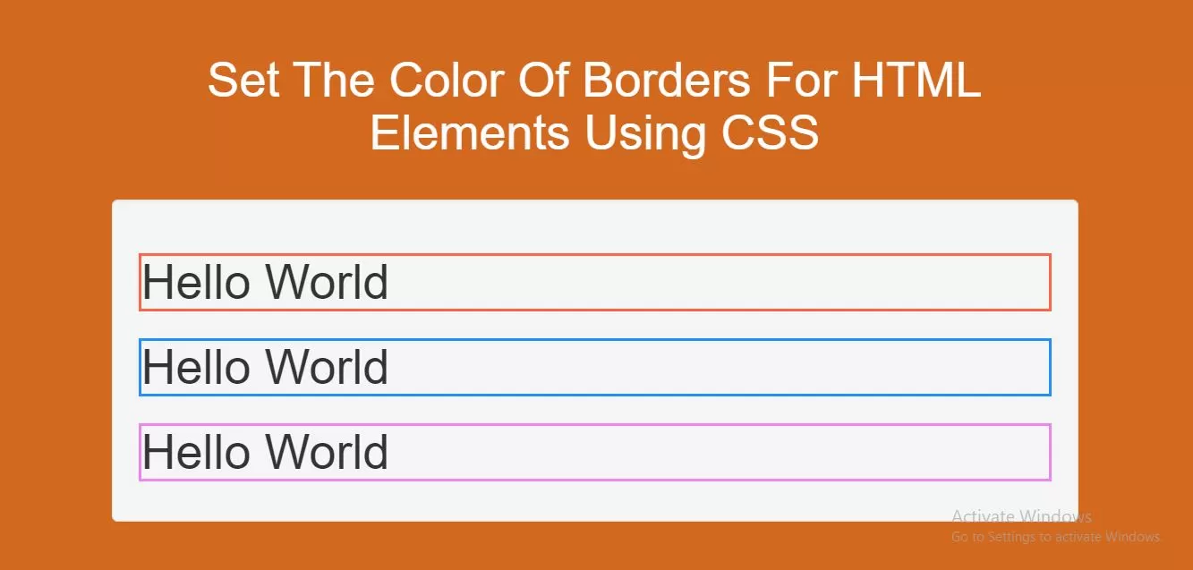 How To Set The Color Of Borders For HTML Elements Using CSS