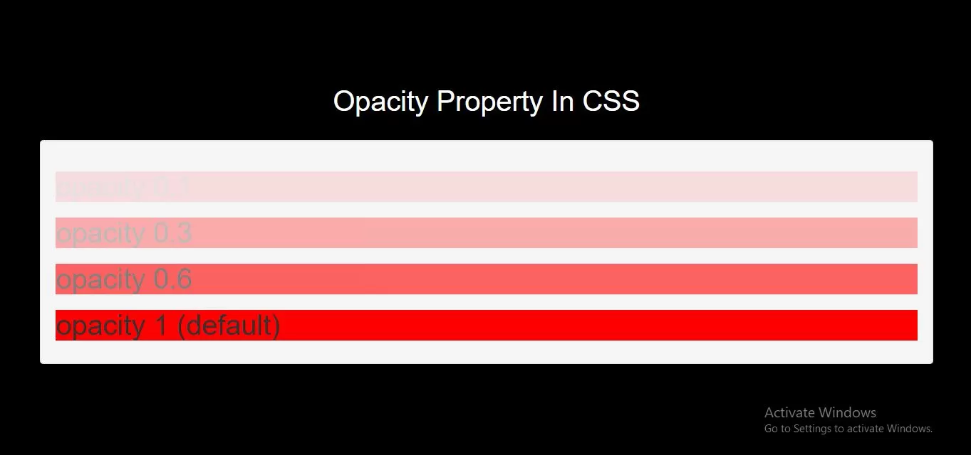 What Is The Use Opacity Property In CSS With Example