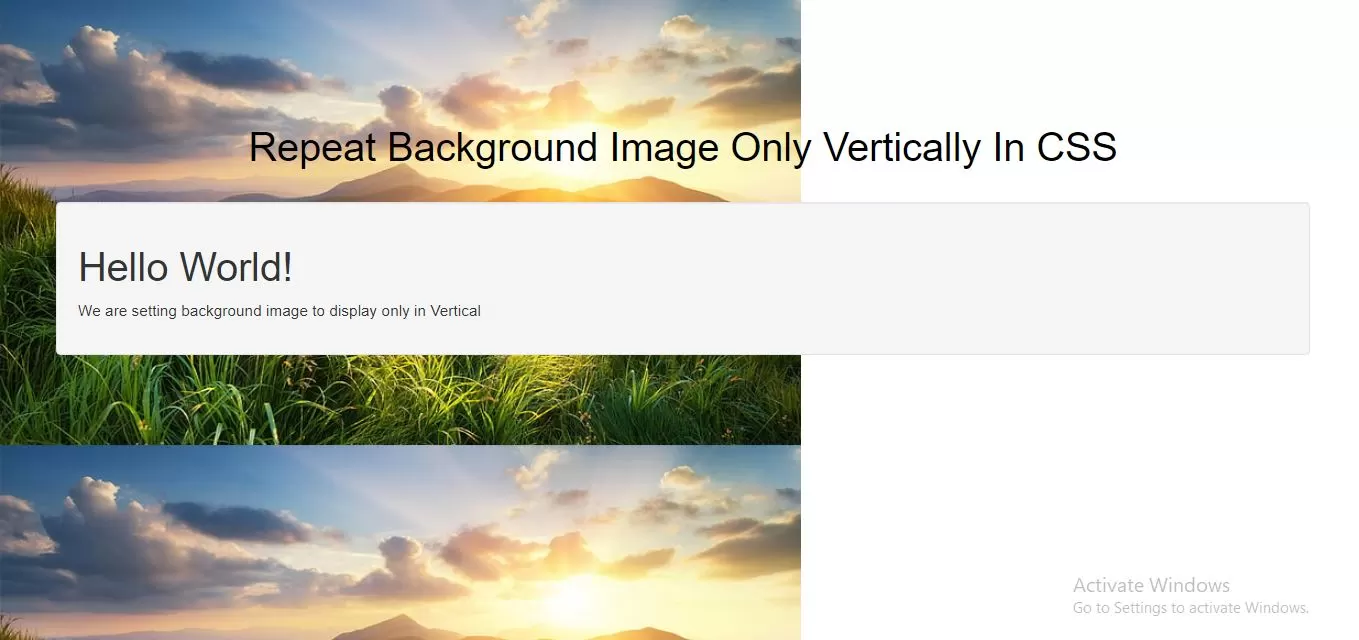 How To Repeat Background Image Only Vertically In CSS