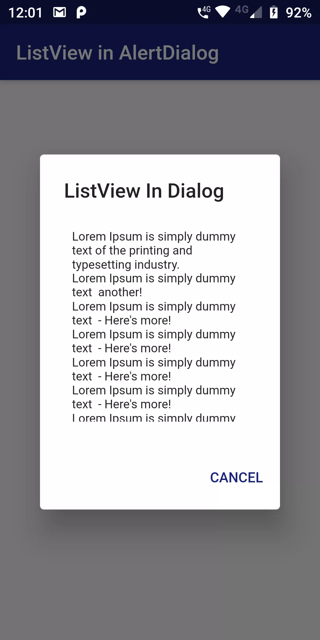 How To Add Listview In A Dialog Using Flutter Android App