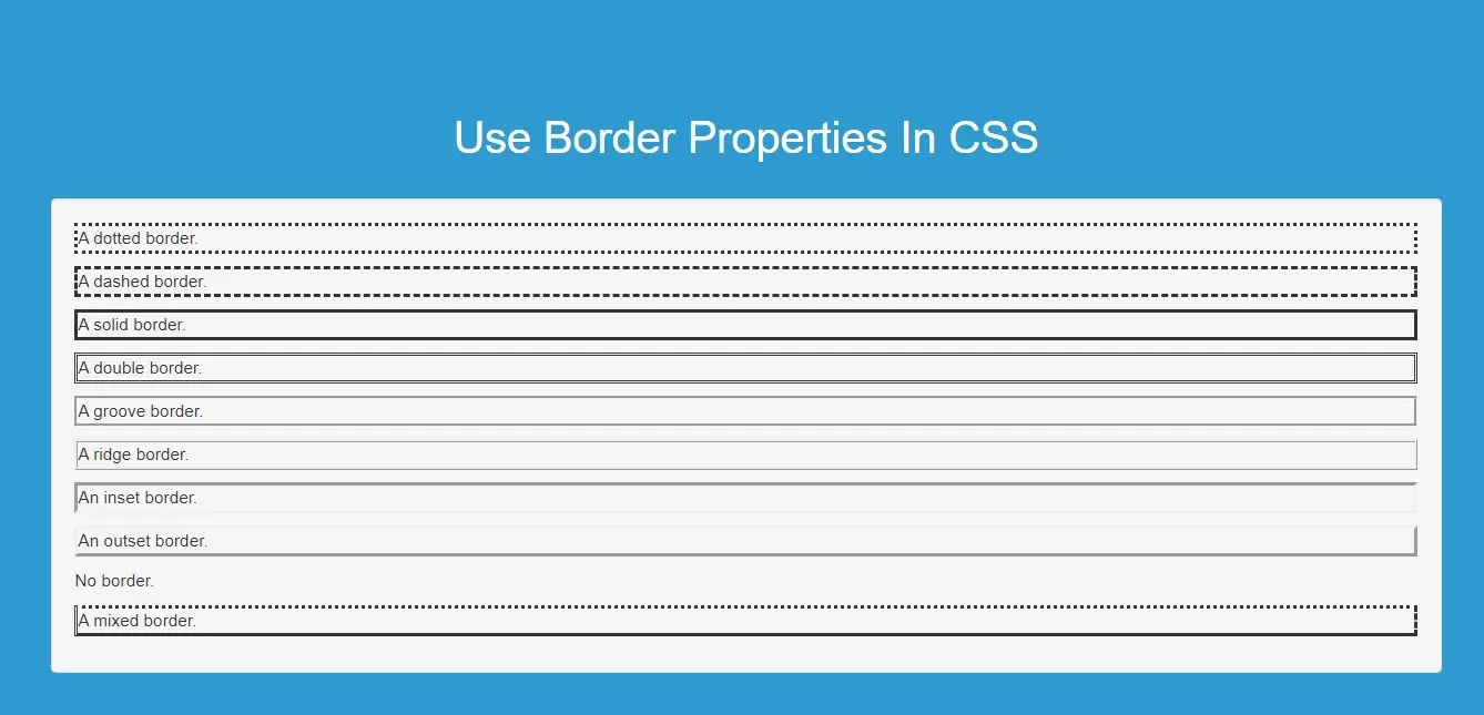 How Can I Use Border Properties In CSS With Example