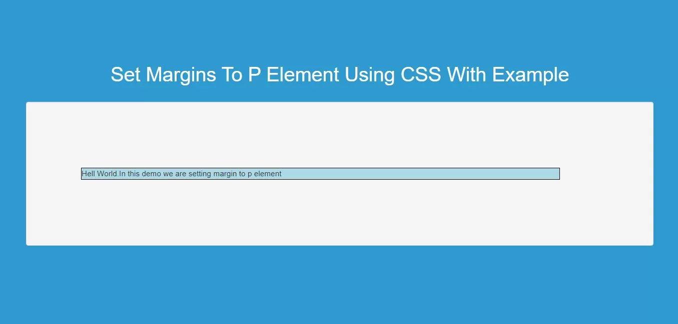 How To Set Margins To P Element Using CSS With Example