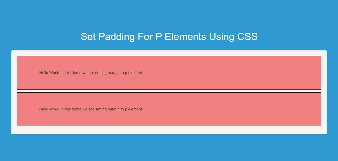 How To Set Padding For P Elements Using CSS With Example