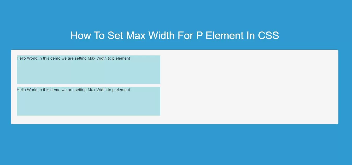 How To Set Max Width For P Element In CSS With Example