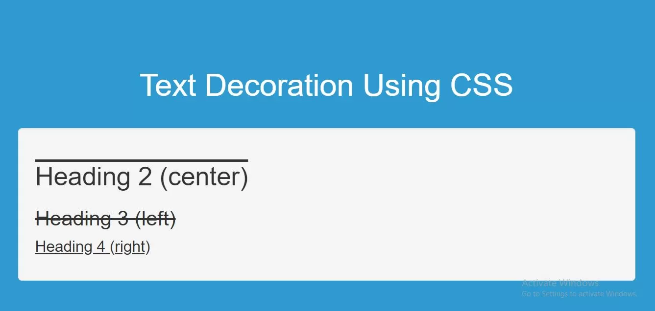 How Can I Do Text Decoration Using CSS With Example