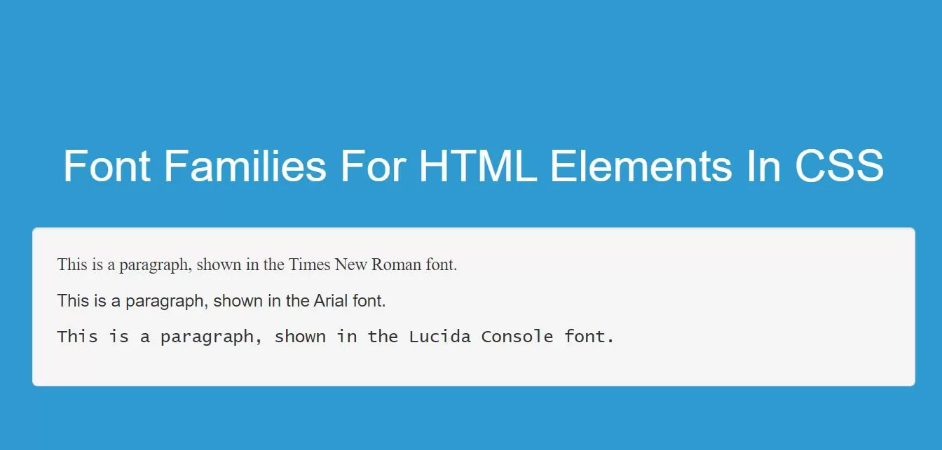 How Can I Use Font Families For HTML Elements In CSS