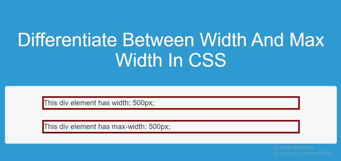 How To Differentiate Between Width And Max Width In CSS