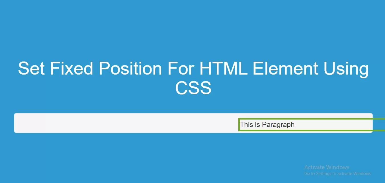 How To Set Fixed Position For HTML Element Using CSS